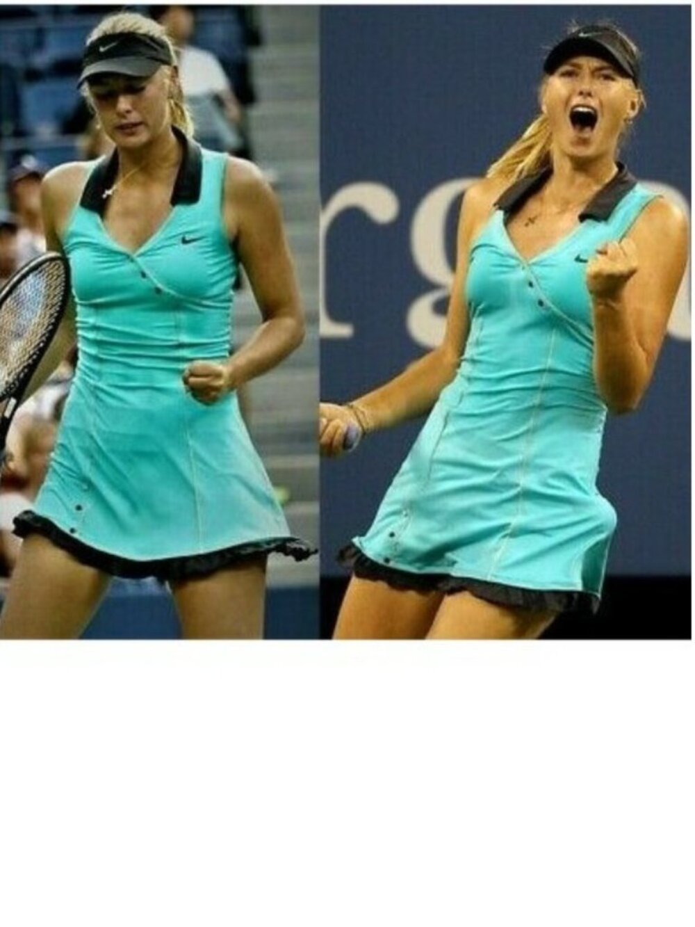 Nwt Nike Maria Sharapova Blue Tennis Dress Ruffled Skirt L Large
